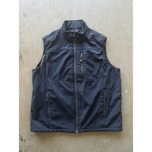 Free Country Softshell Vest Men’s XL Blue Full Zip Fleece Lined Outdoor Hiking